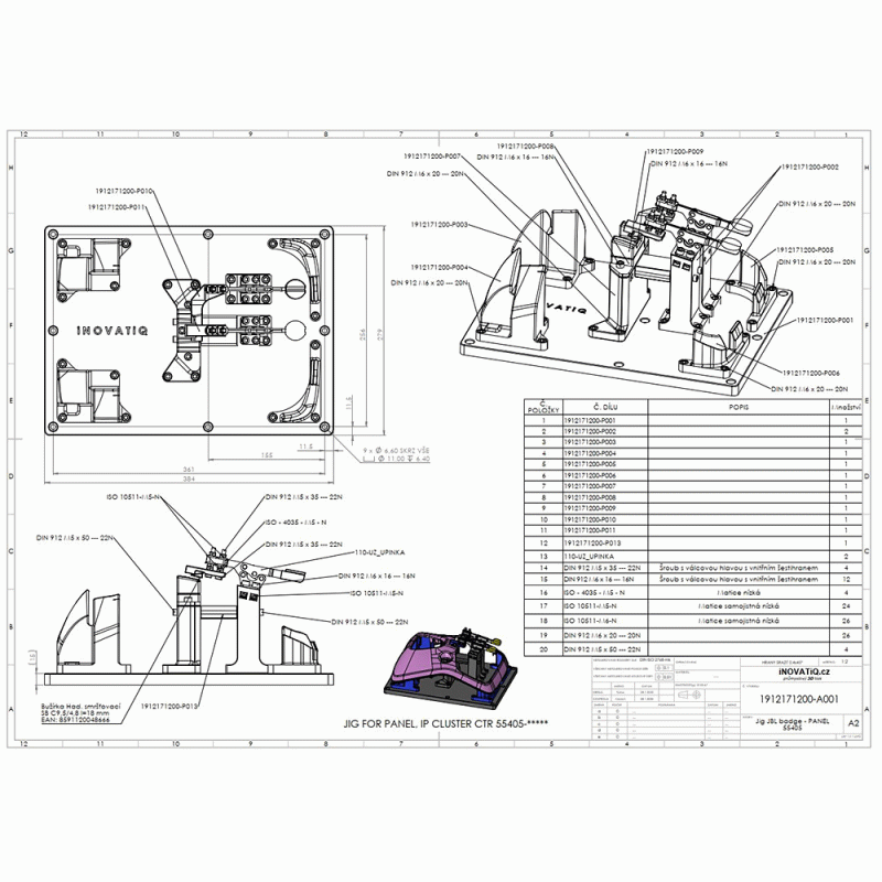 Jig for placing the sticker onto the right place by exact force - production documentation Jig for placing the sticker onto the right place by exact force - production documentation